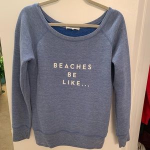 MILLY Beaches Be Like boatneck sweatshirt sz P/S